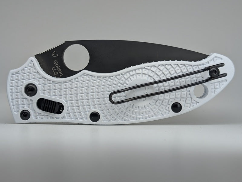 *Consignment* Spyderco Manix 2 White Lightweight Rex 45 Folding Knife