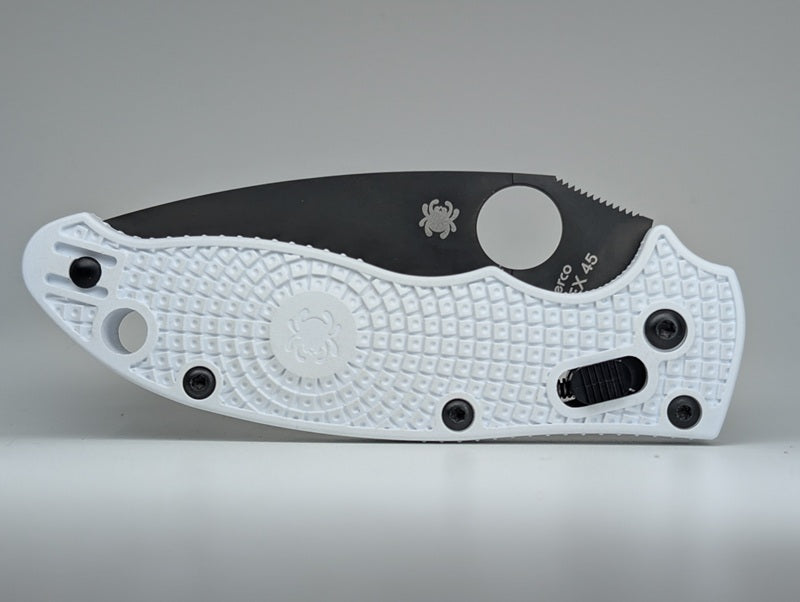 *Consignment* Spyderco Manix 2 White Lightweight Rex 45 Folding Knife