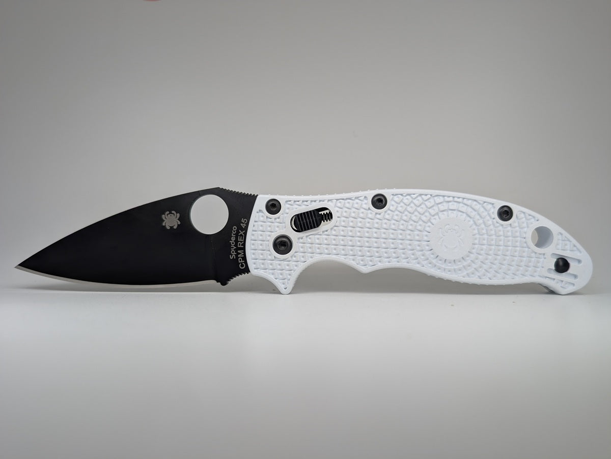 *Consignment* Spyderco Manix 2 White Lightweight Rex 45 Folding Knife