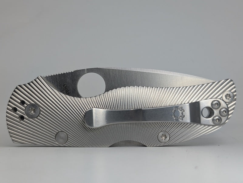 *Consignment* Spyderco Native 5 Titanium Fluted S35VN Back Lock Folding Knife