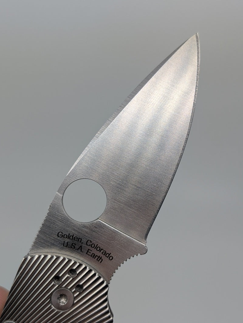 *Consignment* Spyderco Native 5 Titanium Fluted S35VN Back Lock Folding Knife