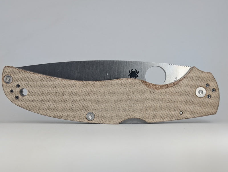 Spyderco Native Chief Natural Brown Canvas Micarta Cruwear Back Lock Folding Knife