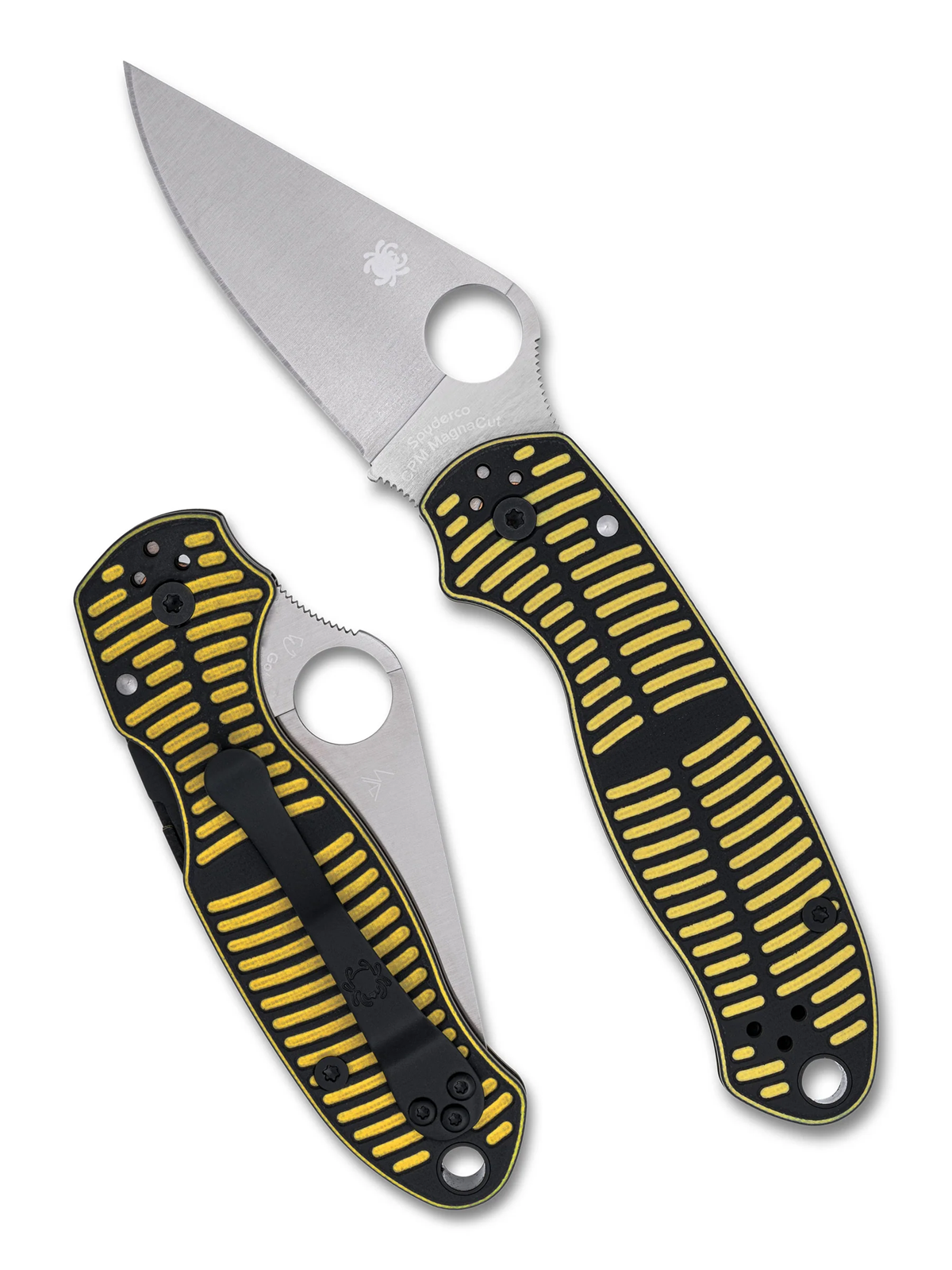 Spyderco Para 3 Salt Black / Yellow G10 Magnacut Compression Lock Folding Knife