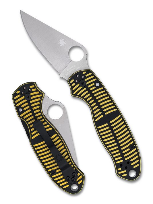 Spyderco Para 3 Salt Black / Yellow G10 Magnacut Compression Lock Folding Knife