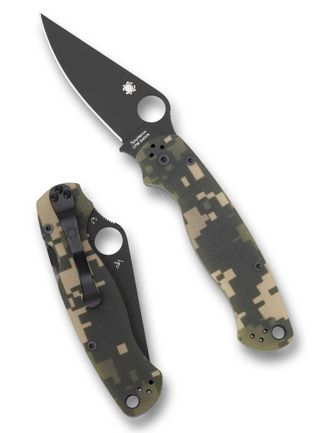 Spyderco Para Military 2 Camo G10 DLC S45VN Compression Lock Folding Knife