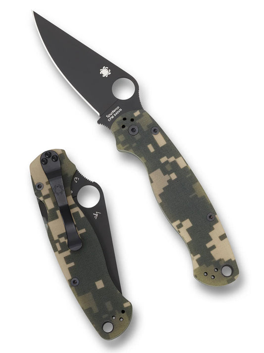Spyderco Para Military 2 Camo G10 DLC S45VN Compression Lock Folding Knife