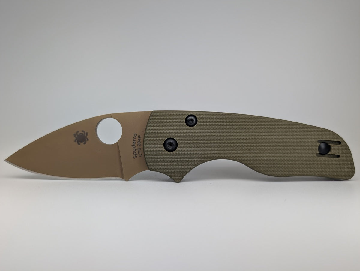 *Consignment* Spyderco x REC Exclusive Lil' Native OD Green G-10 Compression Lock Folding Knife