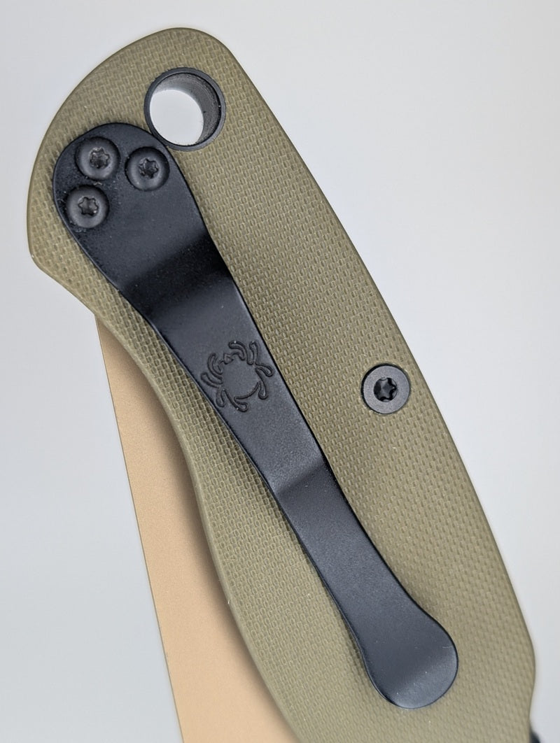 *Consignment* Spyderco x REC Exclusive Para 2 Olive Drab G10 Compression Lock Folding Knife