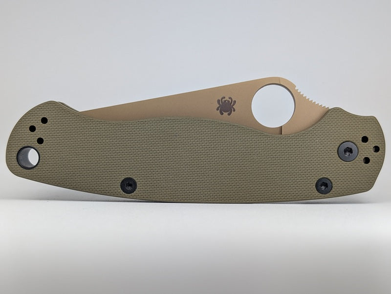 *Consignment* Spyderco x REC Exclusive Para 2 Olive Drab G10 Compression Lock Folding Knife