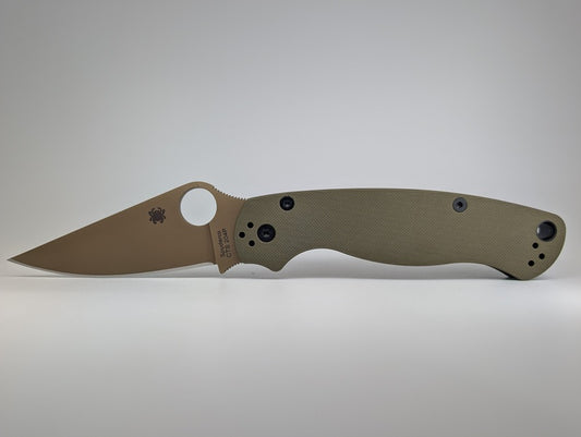 *Consignment* Spyderco x REC Exclusive Para 2 Olive Drab G10 Compression Lock Folding Knife