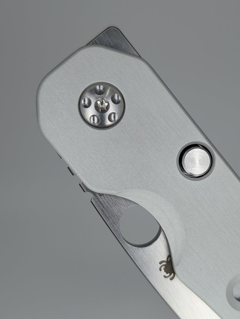 *Consignment* Spyderco Smock Raw Aluminum CRU-WEAR Compression Lock Folding Knife