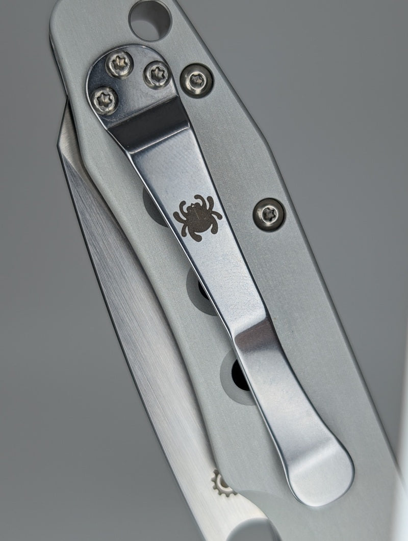 *Consignment* Spyderco Smock Raw Aluminum CRU-WEAR Compression Lock Folding Knife