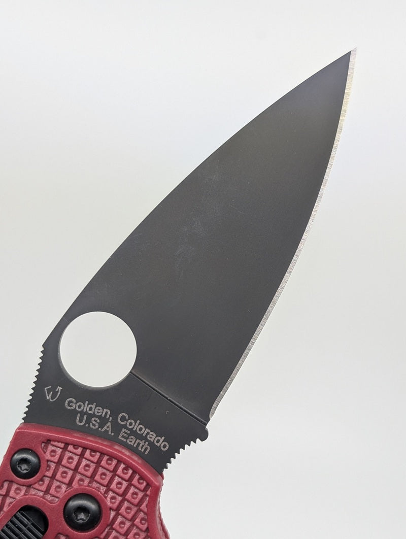*Consignment* Spyderco x St. Nick's Knives Matrix 2 Red / Black CPM4V DLC Folding Knife