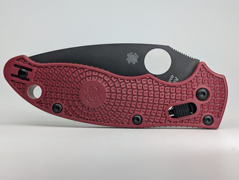 *Consignment* Spyderco x St. Nick's Knives Matrix 2 Red / Black CPM4V DLC Folding Knife