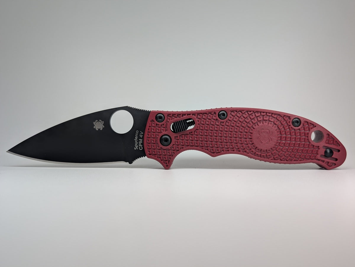 *Consignment* Spyderco x St. Nick's Knives Matrix 2 Red / Black CPM4V DLC Folding Knife