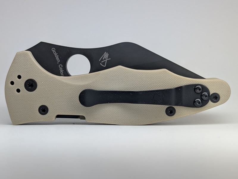 *Consignment* Spyderco Yojimbo 2 Black / Tan Compression Lock Folding Knife