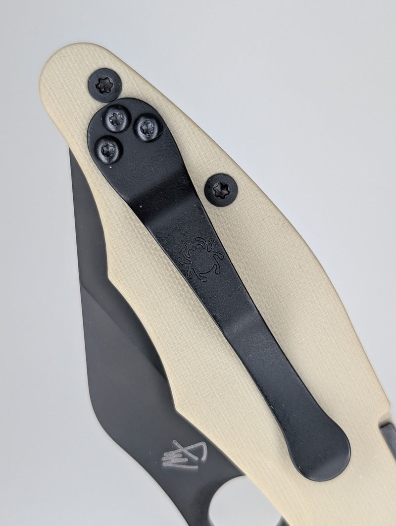 *Consignment* Spyderco Yojimbo 2 Black / Tan Compression Lock Folding Knife