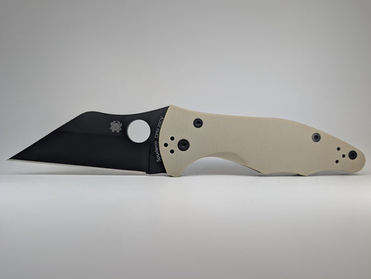 *Consignment* Spyderco Yojimbo 2 Black / Tan Compression Lock Folding Knife