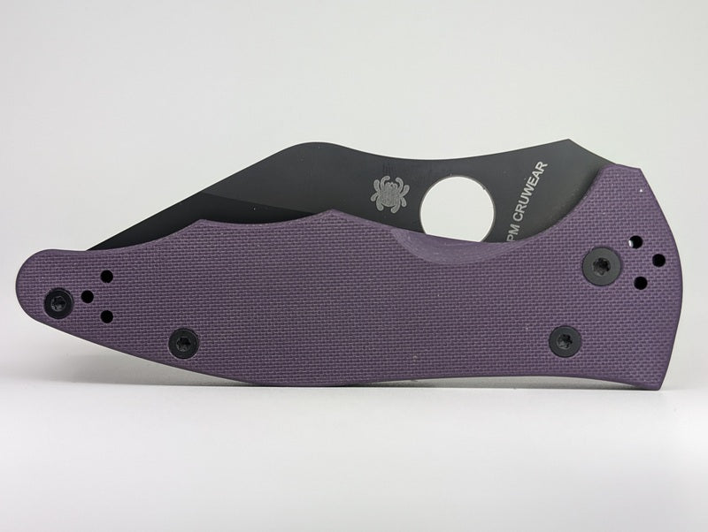 *Consignment* Spyderco Yojimbo 2 Purple / Black DLC Cruwear Compression Lock Folding Knife