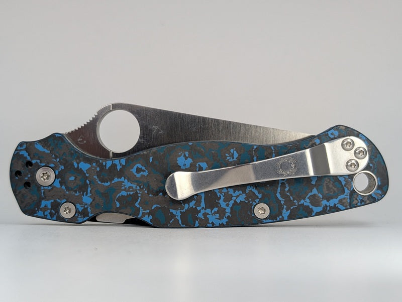 *Consignment* Spyderco x Smokey Mountain Knives Exclusive Para Military 2 Arctic Storm Compression Lock Folding Knife