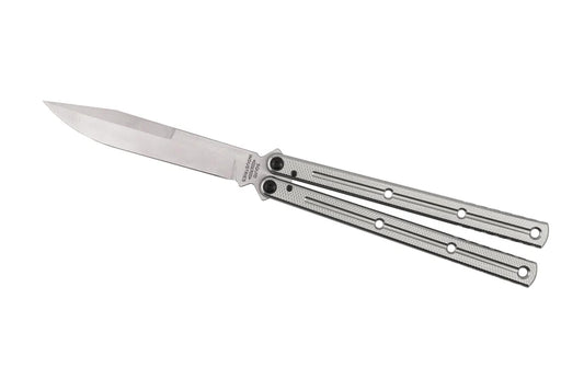 Squid Industries Krake Raken V3 Matte Silver Weehawk Live Blade Balisong