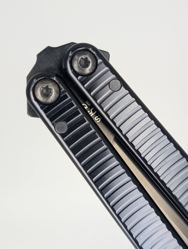 *Consignment* Squid Industries Blade Show 2023 Krake Raken v3 Black Wave Bowie Inked Live Blade Balisong