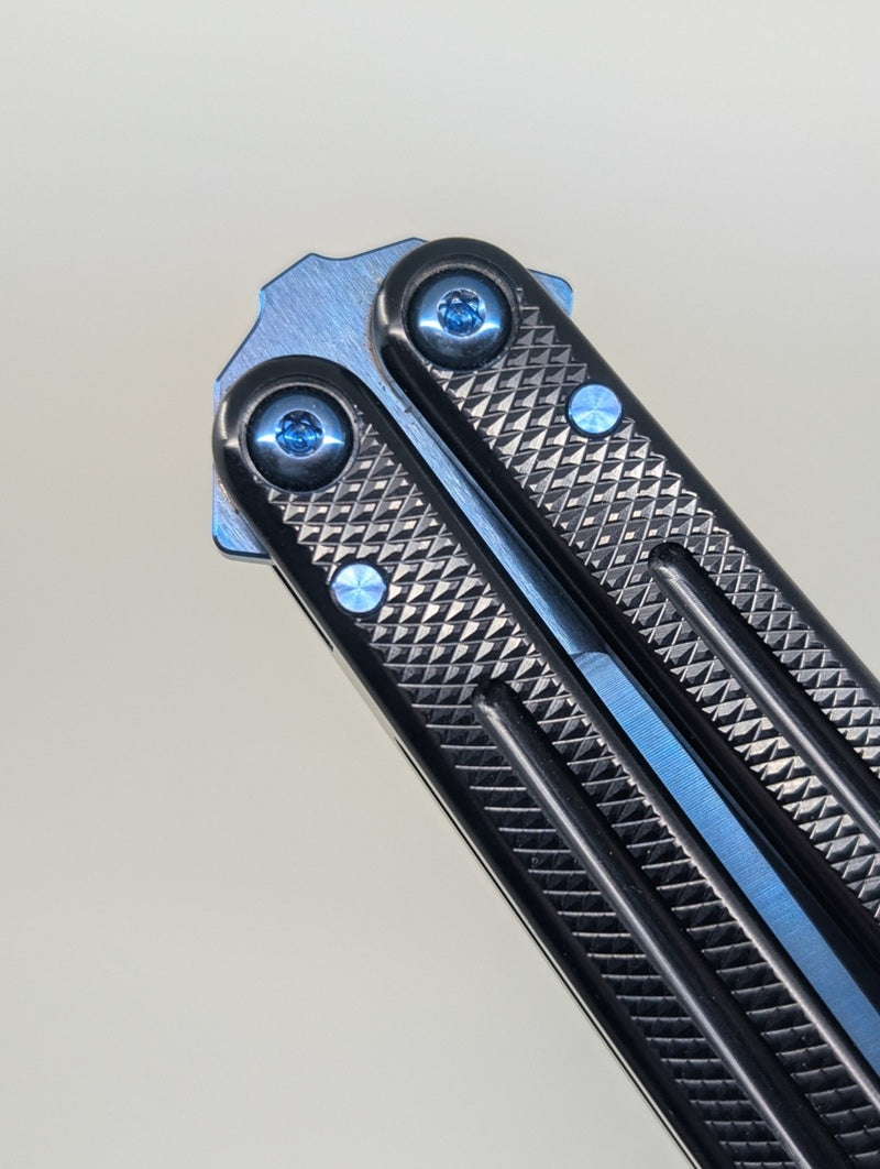 *Consignment* Squid Industries Krake Raken V3 Sapphire Bowie Black Live Blade Balisong