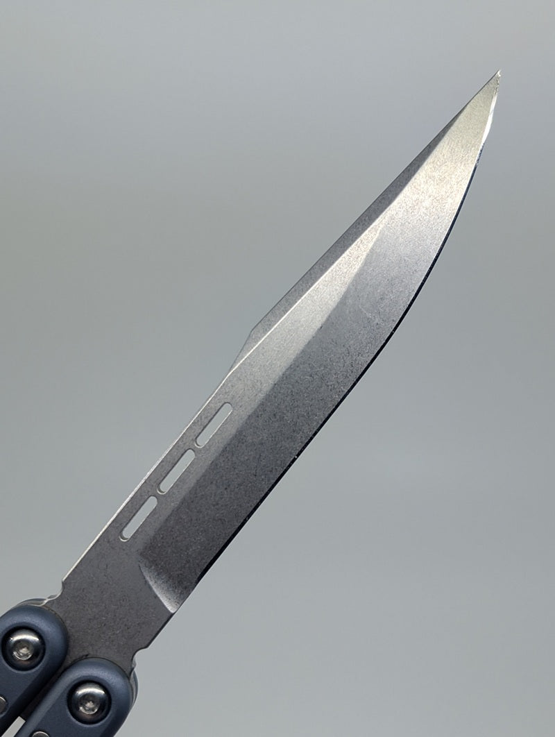 *Consignment* Squid Industries Mako Harpoon Gunmetal Aluminum Live Blade Balisong