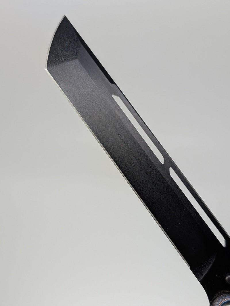 Squid Industries Nautilus Tanto Matte Silver Wake Edition Live Blade Balisong