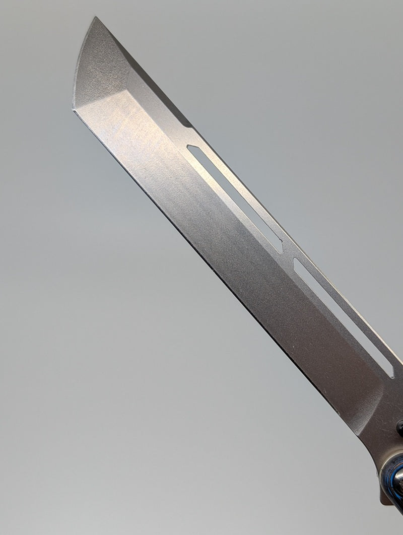 Squid Industries Nautilus Tanto Matte Silver Wake Edition Live Blade Balisong