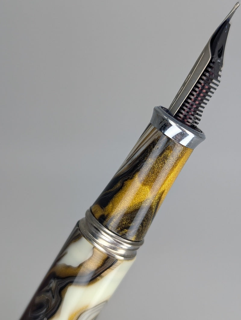 *Consignment* Stipula Model-T Pyrite Fountain Pen / Rollerball Pen Set