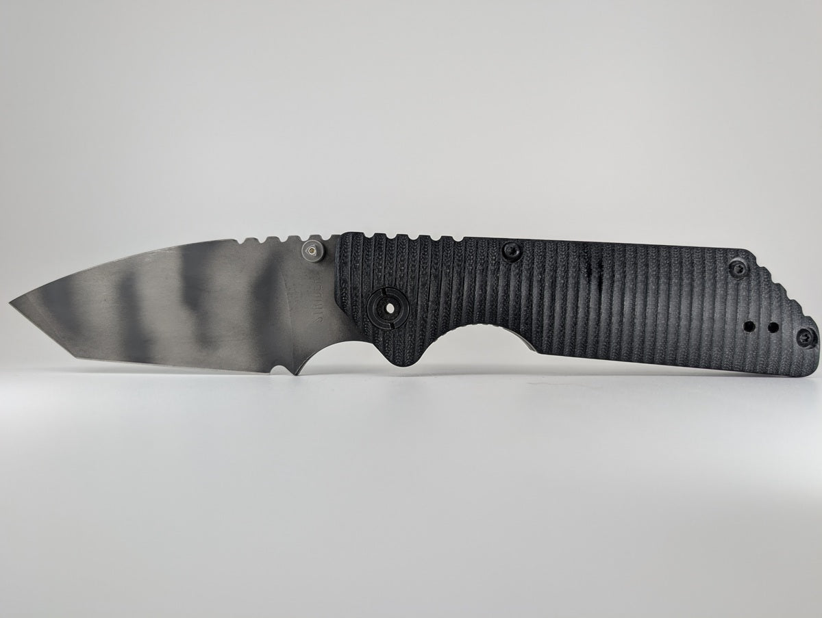 *Consignment* AR Groove Black G10 w/ Tiger Camo Blade Linerlock Folding Knife