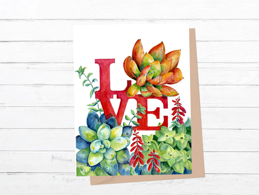 Succulent LOVE Greeting Card