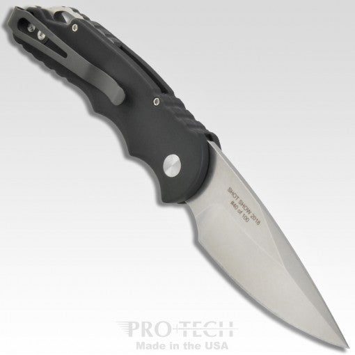 Protech Tactical Response 5 Black Handle Stonewash Blade Auto Folding Knife