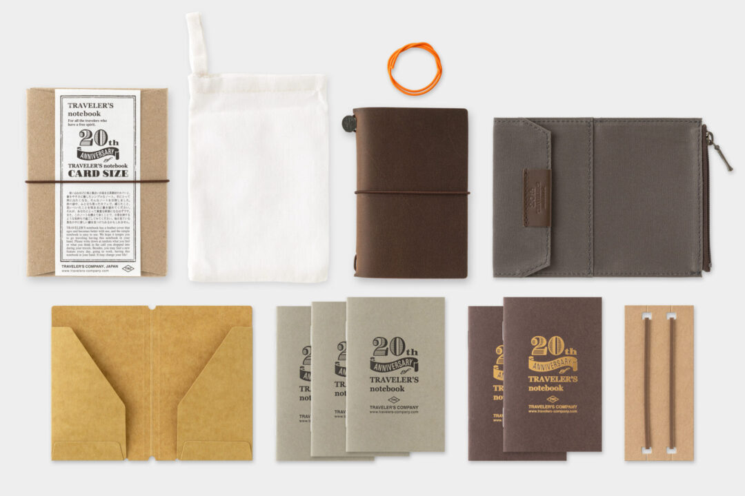 TRAVELER’S leather notebook Card Size 20th Anniversary Set