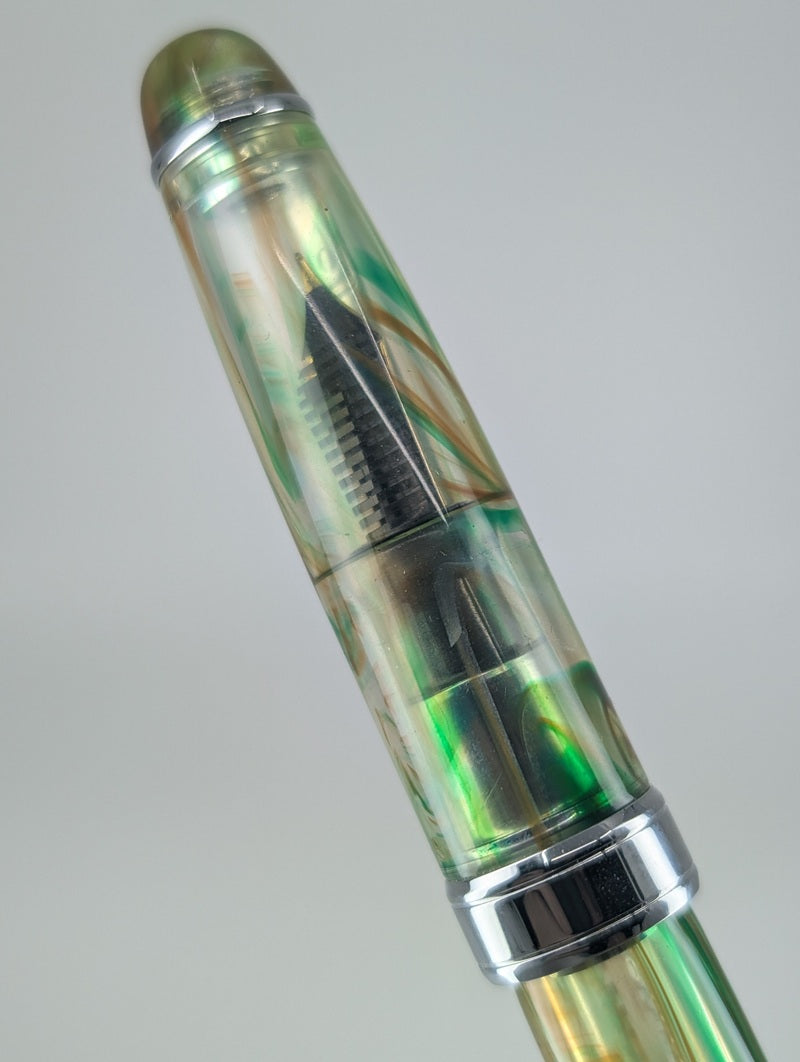 *Consignment* Taccia Spotlight Forest Eye Demonstrator Fountain Pen 14k Gold Medium/Fine Nib