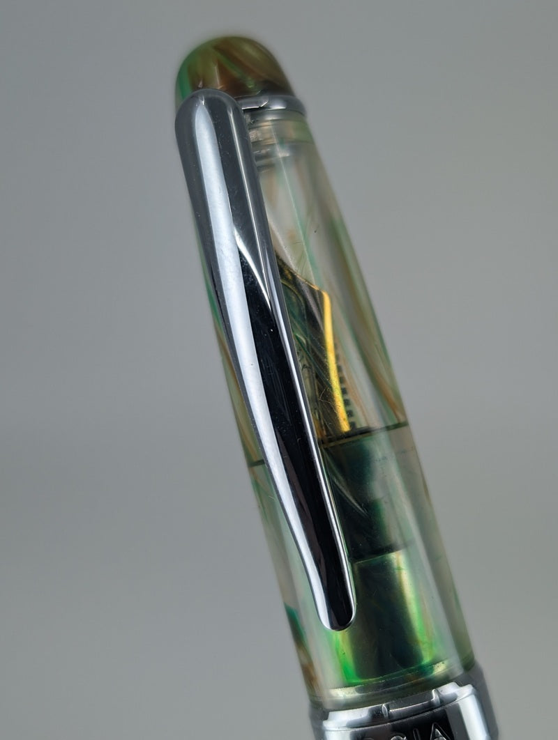 *Consignment* Taccia Spotlight Forest Eye Demonstrator Fountain Pen 14k Gold Medium/Fine Nib