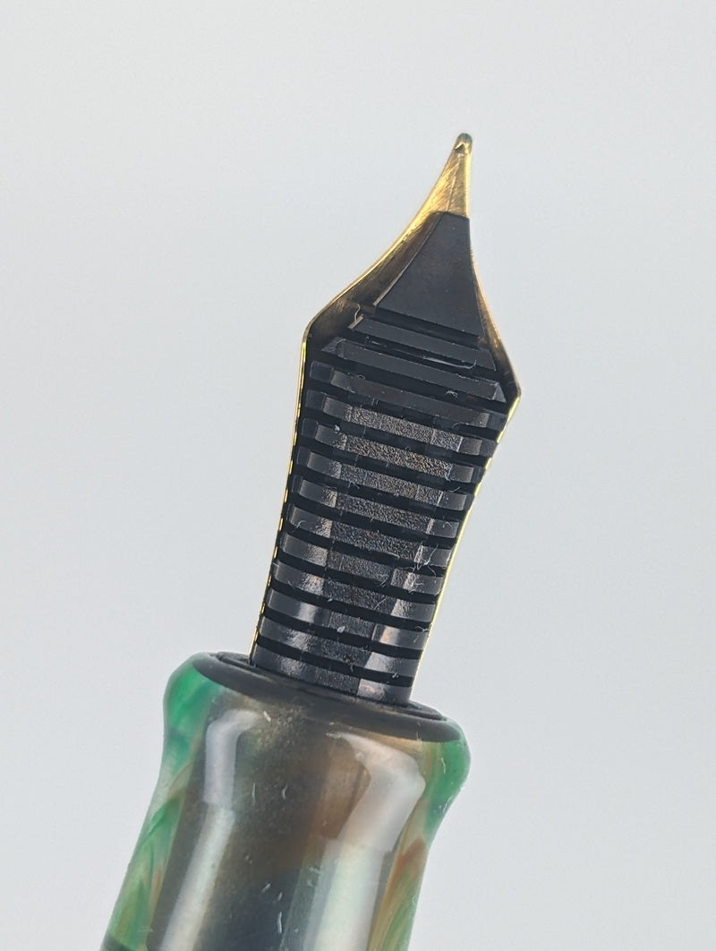 *Consignment* Taccia Spotlight Forest Eye Demonstrator Fountain Pen 14k Gold Medium/Fine Nib