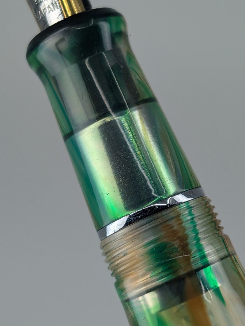 *Consignment* Taccia Spotlight Forest Eye Demonstrator Fountain Pen 14k Gold Medium/Fine Nib