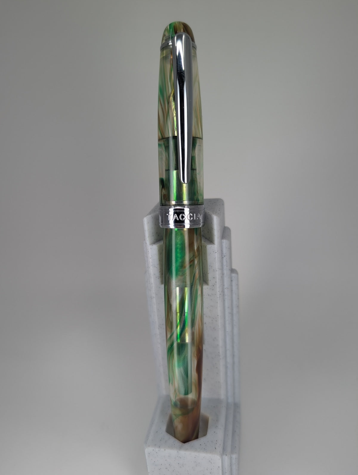 *Consignment* Taccia Spotlight Forest Eye Demonstrator Fountain Pen 14k Gold Medium/Fine Nib