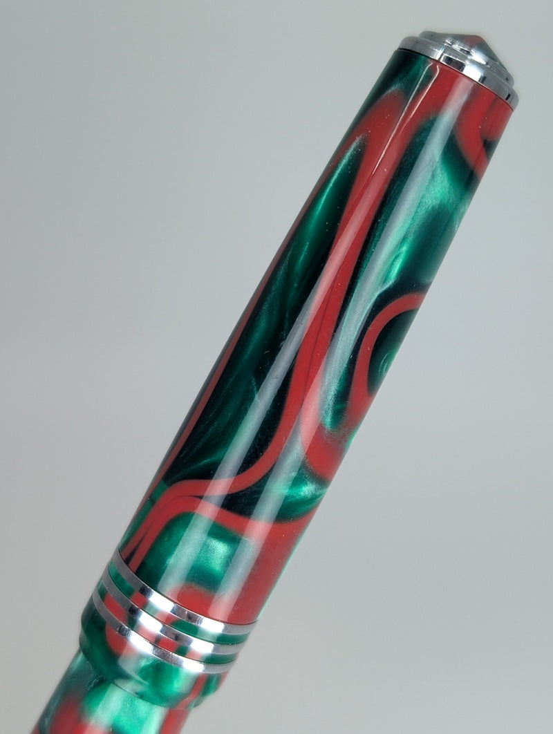 *Consignment* Taccia Staccato Emerald Swirl Fountain Pen Medium Nib