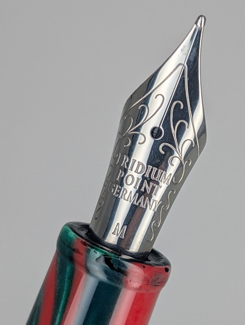 *Consignment* Taccia Staccato Emerald Swirl Fountain Pen Medium Nib