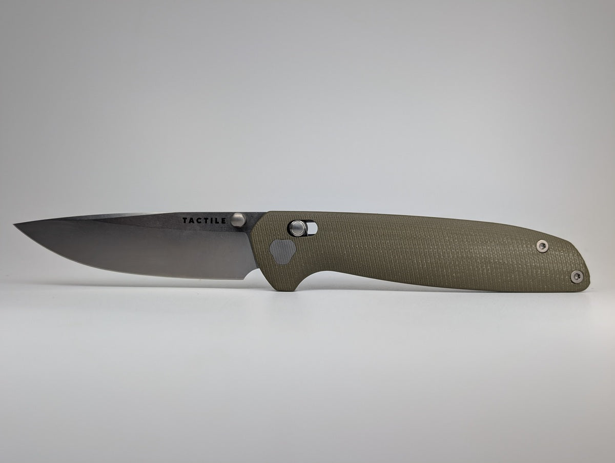 *Consignment* Tactile Knife Co. Maverick Green G-10 Crossbar Lock Folding Knife