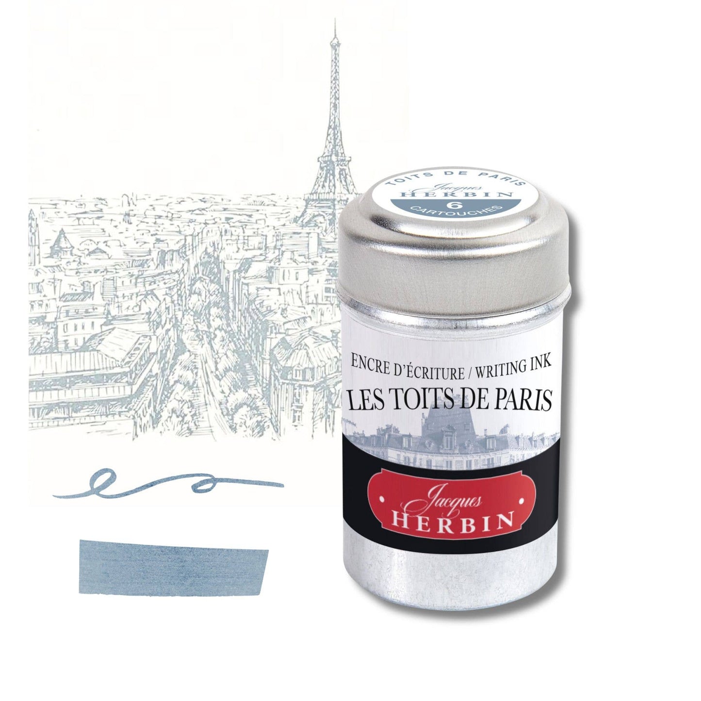 J Herbin "Paris Collection" Ink Cartridges - Tin of 6