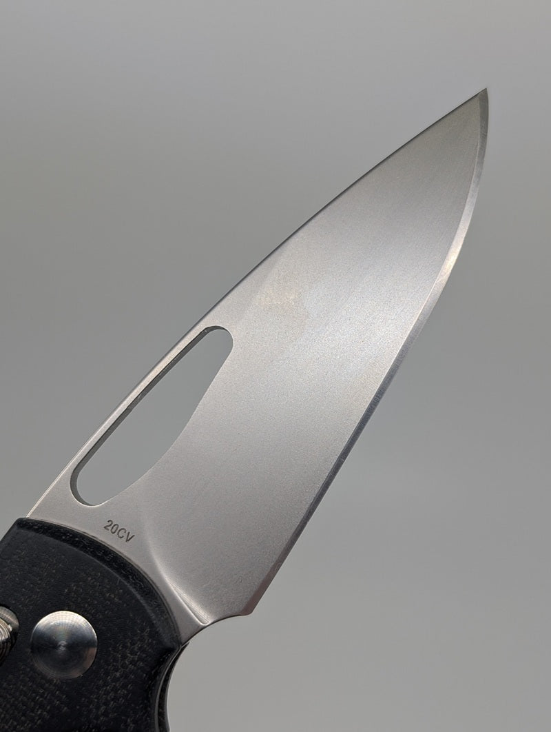*Consignment* Three Rivers Manufacturing Bulldog Rev B Double Black Micarta 3D Folding Knife