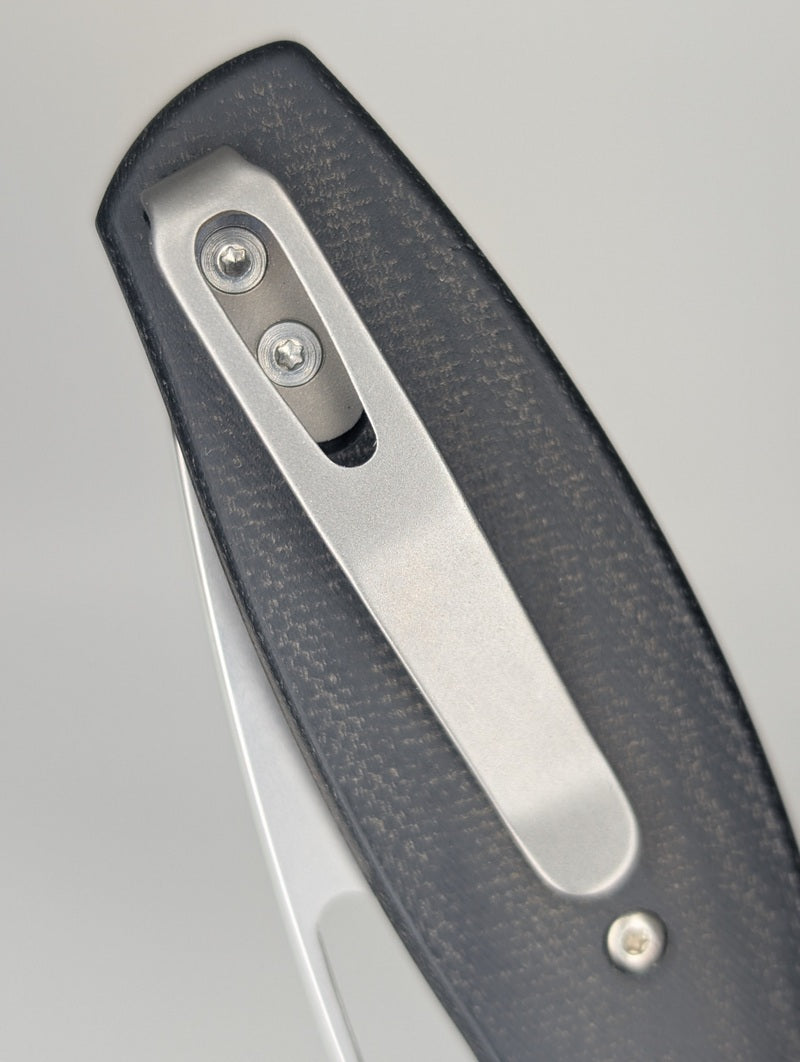 *Consignment* Three Rivers Manufacturing Bulldog Rev B Double Black Micarta 3D Folding Knife