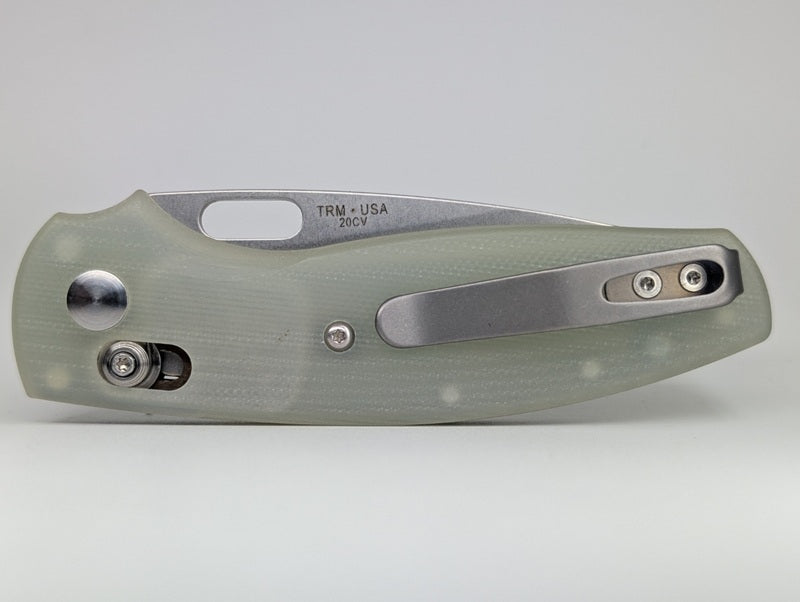 *Consignment* Three Rivers Manufacturing Bulldog Jade G-10 Crossbar Lock Folding Knife