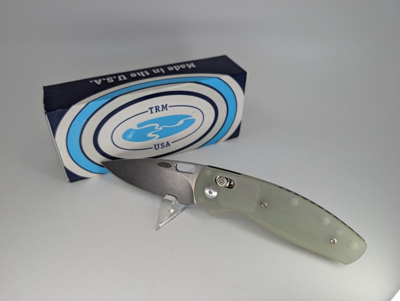 *Consignment* Three Rivers Manufacturing Bulldog Jade G-10 Crossbar Lock Folding Knife