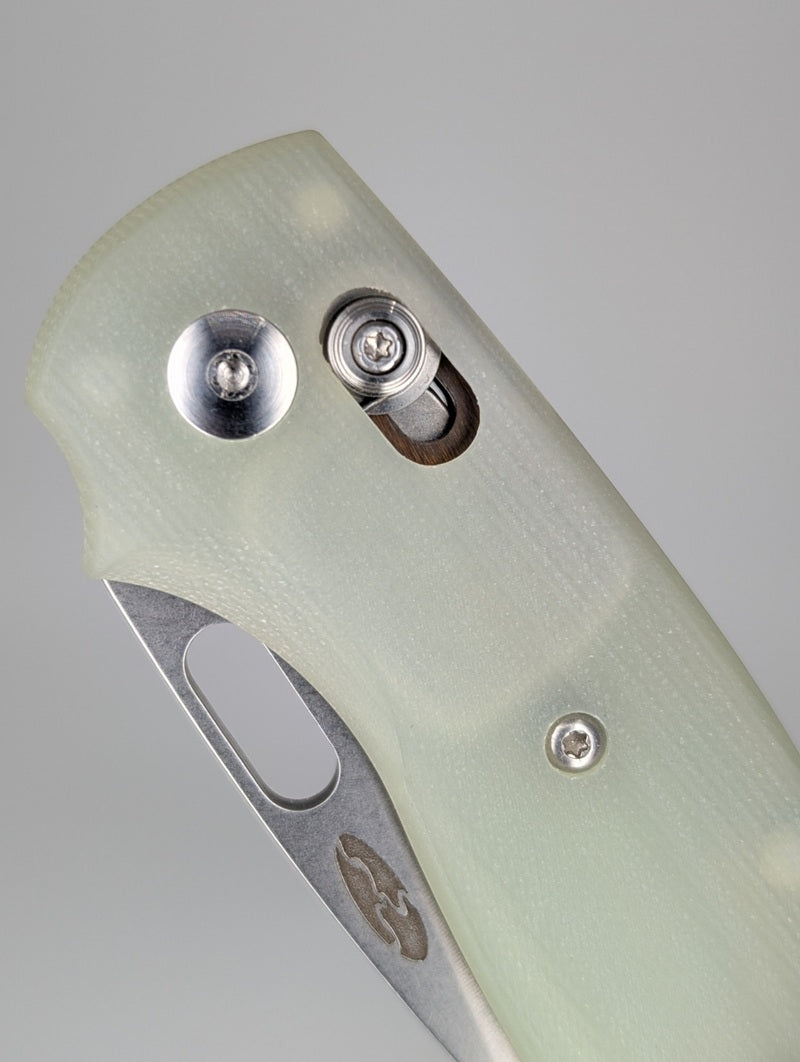 *Consignment* Three Rivers Manufacturing Bulldog Jade G-10 Crossbar Lock Folding Knife