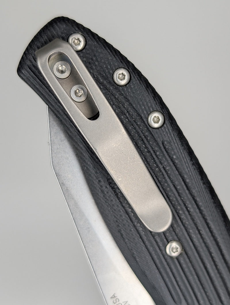 *Consignment* Three Rivers Manufacturing Shadow Jet Black G-10 River-Lok Folding Knife